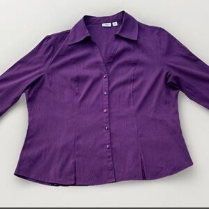 Cato Women's Purple button Up Blouse, size, Extra large